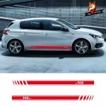 Car Vinyl Car Side Stripes Sticker Auto Door Decals Graphics Side Stripe Skirt Decal Sticker for Peugeot 308 Car StIcker